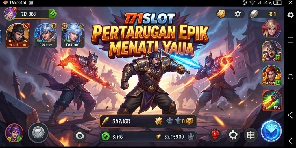 Tangkapan layar menunjukkan aksi pertarungan epik di 171SLOT.