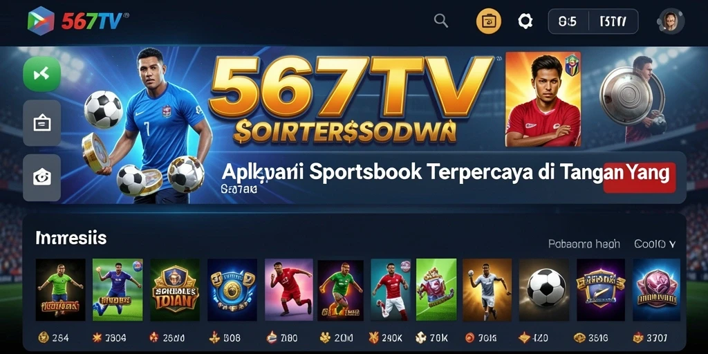 Tampilan utama 567TV menampilkan berbagai pilihan taruhan olahraga.