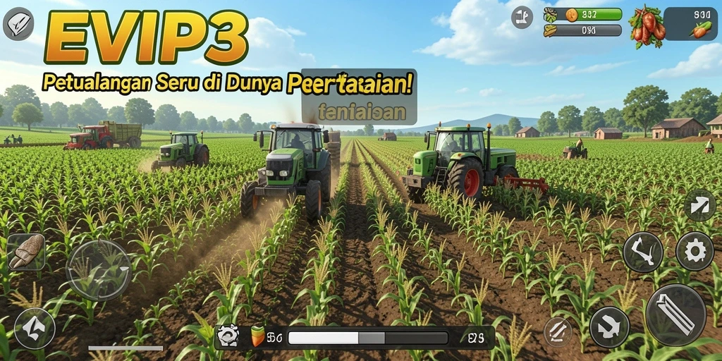 Gambaran gameplay pertanian yang dinamis dan menanti hasil panen.