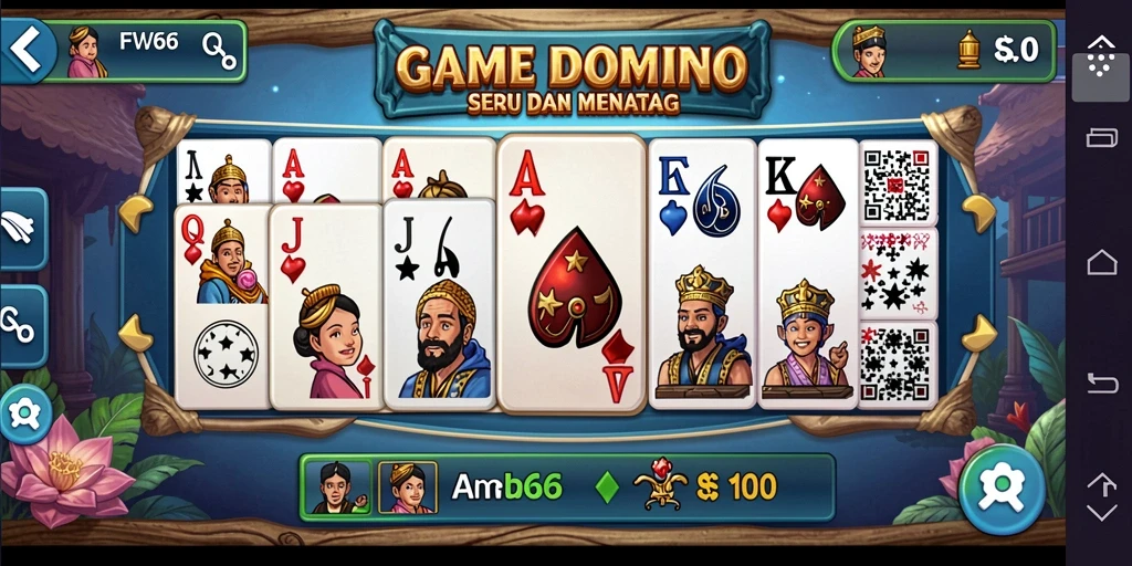 Screenshot gameplay FW66 yang menunjukkan aksi seru permainan Domino.