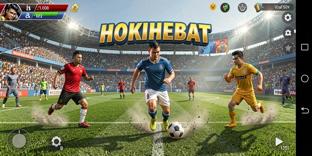 Screenshot HOKIHEBAT menampilkan intensitas dan keseruan pertandingan olahraga.