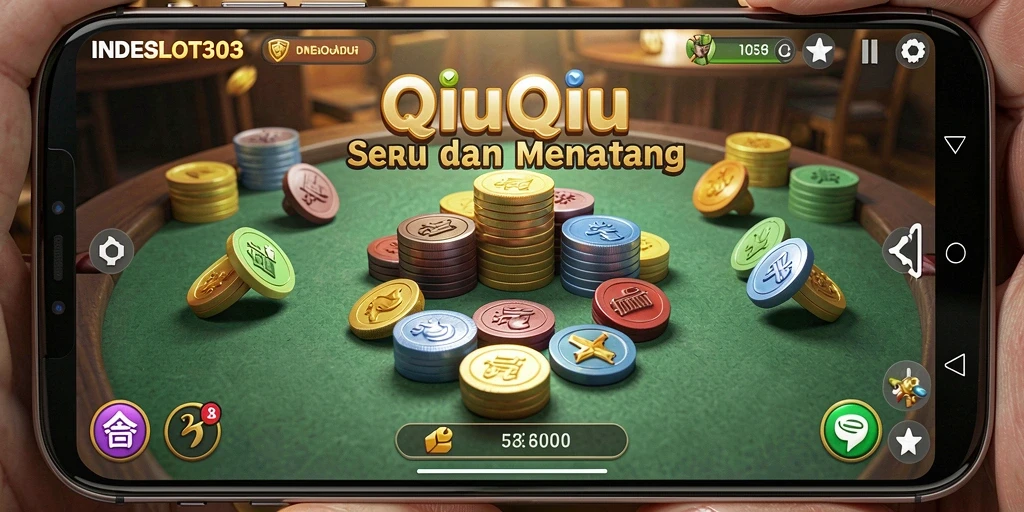 Tampilan gameplay seru di INDESLOT303 dengan kartu QiuQiu.