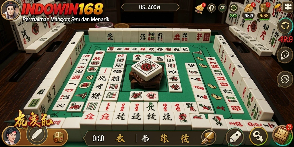 Tampilan gameplay INDOWIN168 yang seru saat bermain Mahjong.