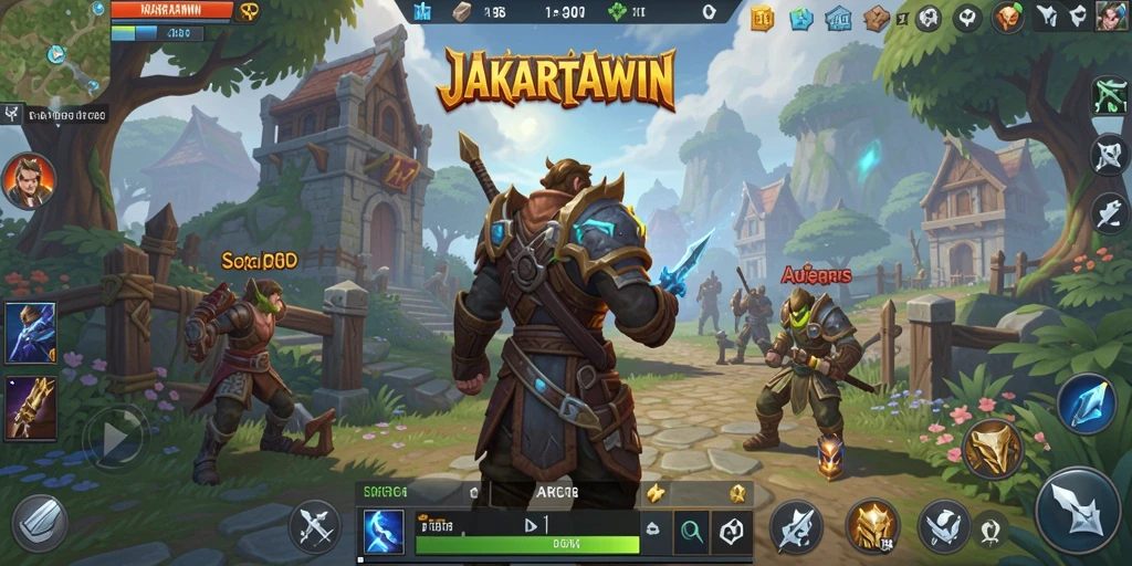 Tangkapan layar dari gameplay JAKARTAWIN yang menampilkan pertarungan seru.