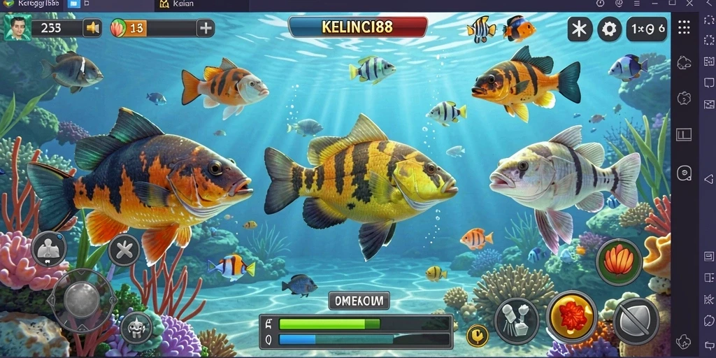 Screenshot gameplay KELINCI88 menampilkan aksi menembak ikan yang seru.
