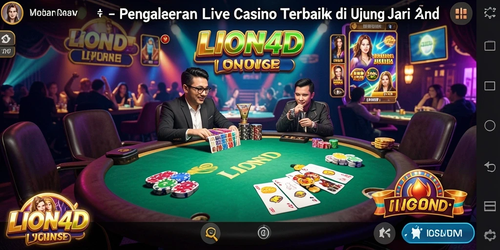 Screenshot gameplay LION4D menunjukkan dealer langsung dan suasana kasino yang mendebarkan.