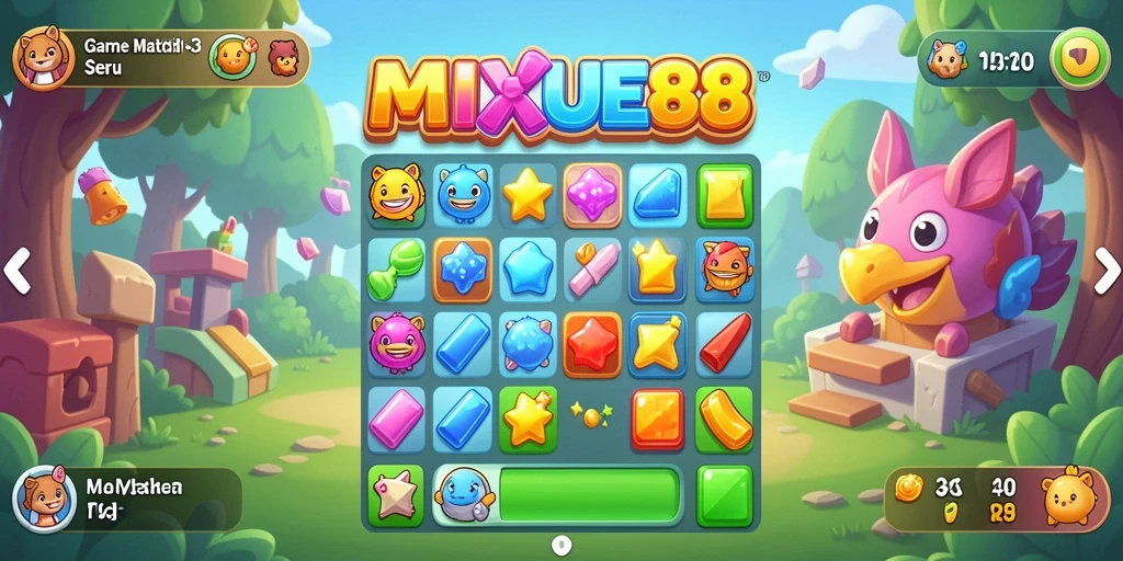 Tampilan gameplay MATCH-3 yang menarik dan menyenangkan.