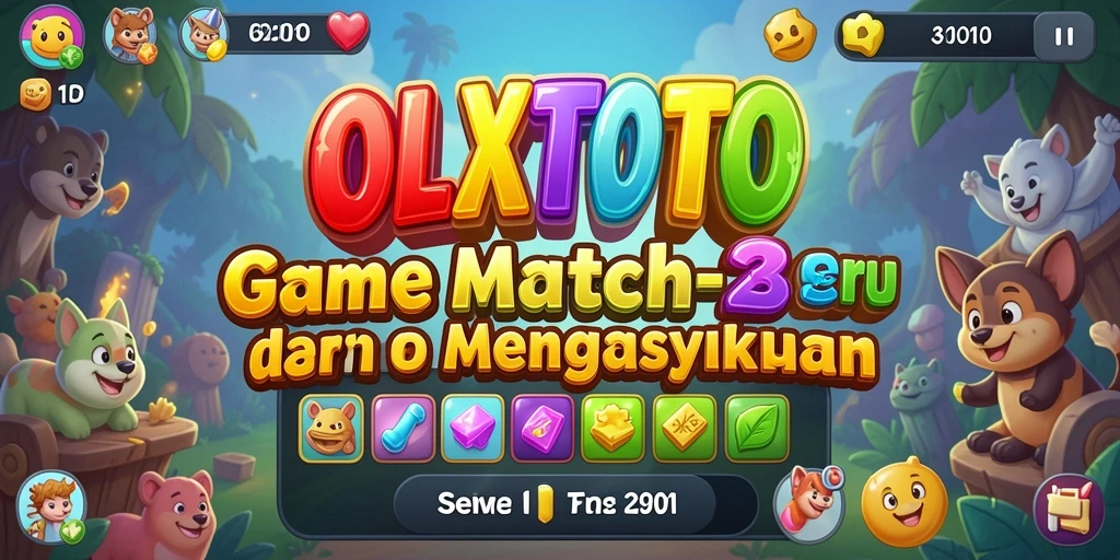 Tampilan gameplay seru OLXTOTO dengan batu permata warna-warni.