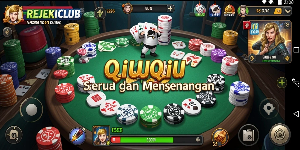 Tampilan gameplay QiuQiu yang mendebarkan di REJEKICLUB.